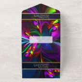 Elegant Classic Modern Floral Pattern #902 Wedding All In One Uitnodiging (Buitenkant)