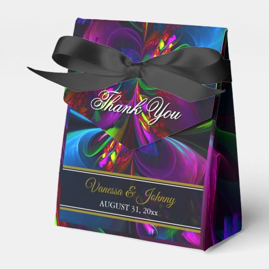 Elegant Classic Modern Floral Pattern #902 Wedding Bedankdoosjes (Voorkant Zijde)