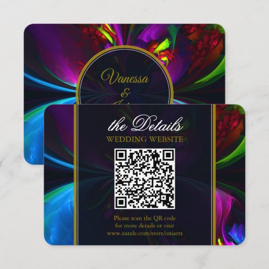 Elegant Classic Modern Floral Pattern #902 Wedding Informatiekaartje (Voorkant / Achterkant)