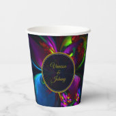 Elegant Classic Modern Floral Pattern #902 Wedding Papieren Bekers (Achterkant)