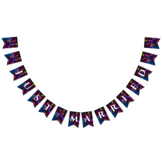 Elegant Classic Modern Floral Pattern #902 Wedding Vlaggetjes