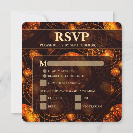 Elegant Classic Modern Gold #901 Wedding RSVP Card (Voorkant)
