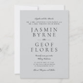 Elegant Classic Modern Gray Formal Wedding Kaart (Voorkant)