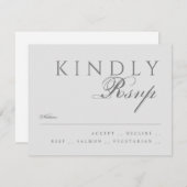 Elegant Classic Modern Typography Gray Wedding RSVP Kaartje (Voorkant / Achterkant)