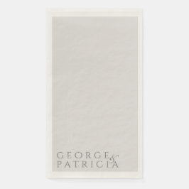 Elegant Classic Modern Typography Gray Wedding Servet