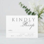 Elegant Classic Modern Typography White Wedding RSVP Kaartje (Staand voorkant)