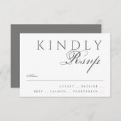 Elegant Classic Modern Typography White Wedding RSVP Kaartje (Voorkant / Achterkant)