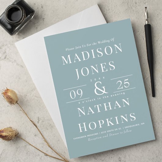 Elegant Classic Modern Zee Glass Wedding Kaart