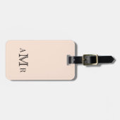 Elegant Classic Monogram Beige Gepersonaliseerd Bagagelabel (Voorkant horizontaal)
