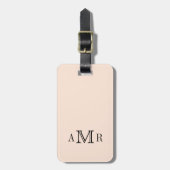 Elegant Classic Monogram Beige Gepersonaliseerd Bagagelabel (Voorkant verticaal)