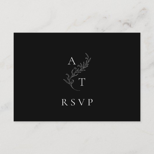 elegant | Classic Monogram Bruiloft RSVP Kaart (Achterkant)