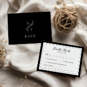 elegant | Classic Monogram Bruiloft RSVP Kaart