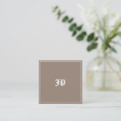 Elegant Classic Monogram Design Trendy Plain Vierkante Visitekaartje (Staand voorkant)