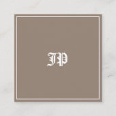 Elegant Classic Monogram Design Trendy Plain Vierkante Visitekaartje (Voorkant)