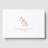 Elegant, Classic, Monogram, Folie bruiloft Gastenboek (Voorkant)