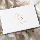 Elegant, Classic, Monogram, Folie bruiloft Gastenboek