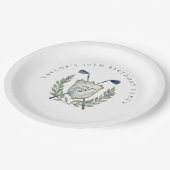 Elegant Classic Monogram Golf Crest Birthday Party Papieren Bordje (Gekanteld)