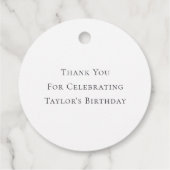 Elegant Classic Monogram Golf Crest Verjaardagsfee Bedankjes Labels (Achterkant)