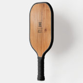 Elegant Classic Monogram Gouden Hout Persoonlijk Pickleball Paddle (Links)