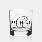 Elegant Classic Monogram Initiaal Naam Whisky Glas (Voorkant)