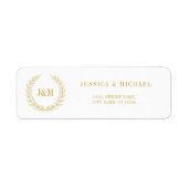 Elegant Classic Monogram Minimalist Weddenschap Etiket (Voorkant)
