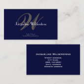 Elegant Classic Monogram & Name Chic Professional Visitekaartje (Voorkant / Achterkant)