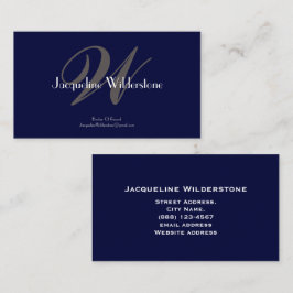 Elegant Classic Monogram & Name Chic Professional Visitekaartje