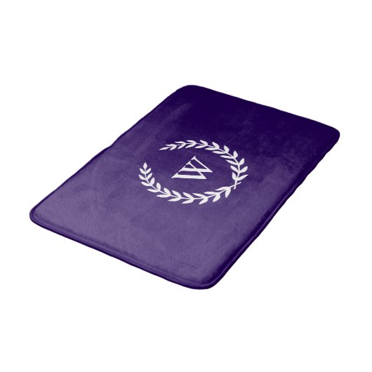 Elegant Classic Monogram Navy Blue Bath Mat (Gekanteld)