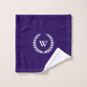 Elegant Classic Monogram Navy Blue Towel set Bad Handdoek (Wasdoekje)