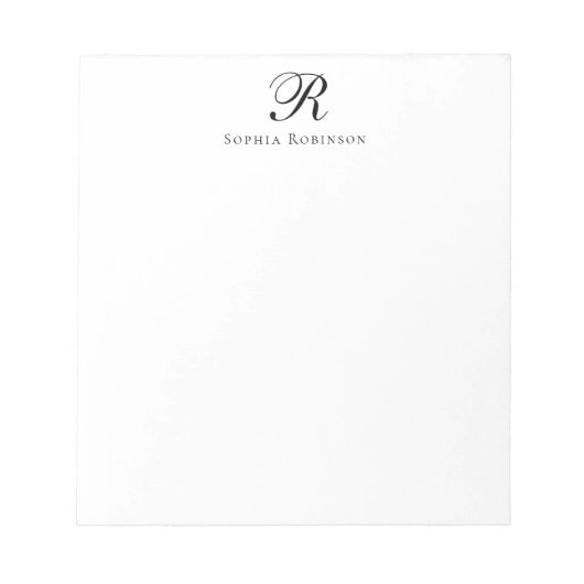 Elegant Classic Monogram Professional Business Notitieblok (Voorkant)