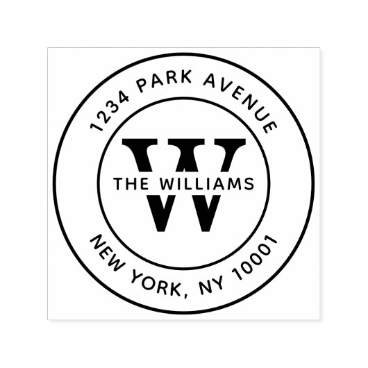 Elegant Classic Monogram Return Address Zelfinktende Stempel (Design)