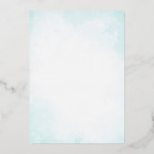 Elegant Classic Monogram Turquoise Gold Wedding Folie Uitnodiging (Achterkant)