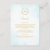 Elegant Classic Monogram Weddenschap Details Informatiekaartje (Voorkant)