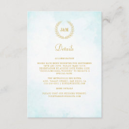 Elegant Classic Monogram Weddenschap Details Informatiekaartje