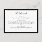 elegant | Classic Monogram Wedding Details Kaart (Voorkant)