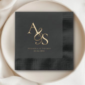 Elegant, Classic, Monogram, Wedding Folie Servetten