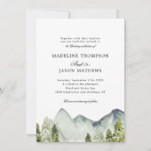 Elegant Classic Mountain Forest Waterverf Bruiloft Kaart (Voorkant)