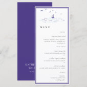 Elegant Classic Nautical Lijst Boat Ocean Wedding Menu (Voorkant / Achterkant)