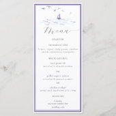 Elegant Classic Nautical Lijst Boat Waves Weddensc Menu (Voorkant)