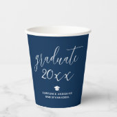 Elegant Classic Navy Blue 2024 Afstuderen Afstuder Papieren Bekers (Voorkant)