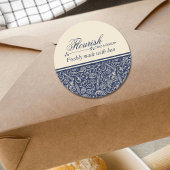 Elegant Classic Navy Blue Baked With Love  Ronde Sticker
