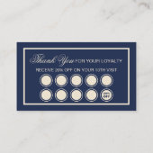 Elegant Classic Navy Blue Bakery Cake Klantenkaartje (Achterkant)