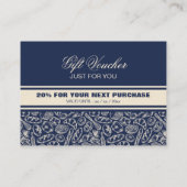 Elegant Classic Navy Blue Bakery Discount Card Kortingskaartje (Achterkant)