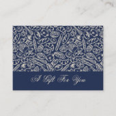 Elegant Classic Navy Blue Bakery Pattern Gift Card Visitekaartje (Voorkant)