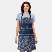 Elegant Classic Navy Blue Cake Bakery Chef Schort (Gedragen)