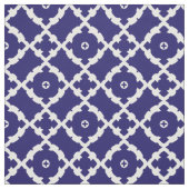 Elegant Classic Navy Blue en White Mosaic Pattern Stof (Swatch)