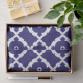 Elegant Classic Navy Blue en White Mosaic Pattern Tissuepapier (Geschenk)