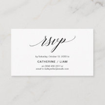Elegant Classic, Navy Blue Script, Party RSVP