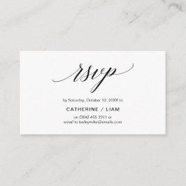 Elegant Classic, Navy Blue Script, Party RSVP Informatiekaartje