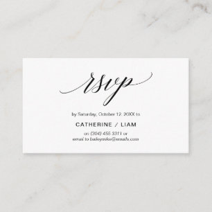 Elegant Classic, Navy Blue Script, Party RSVP Informatiekaartje